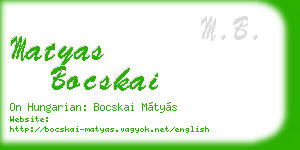matyas bocskai business card